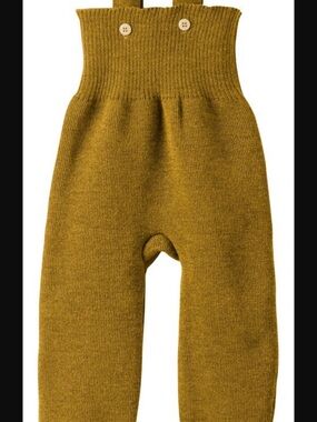 Disana knitted trousers. Kids Knit Overalls in Gold